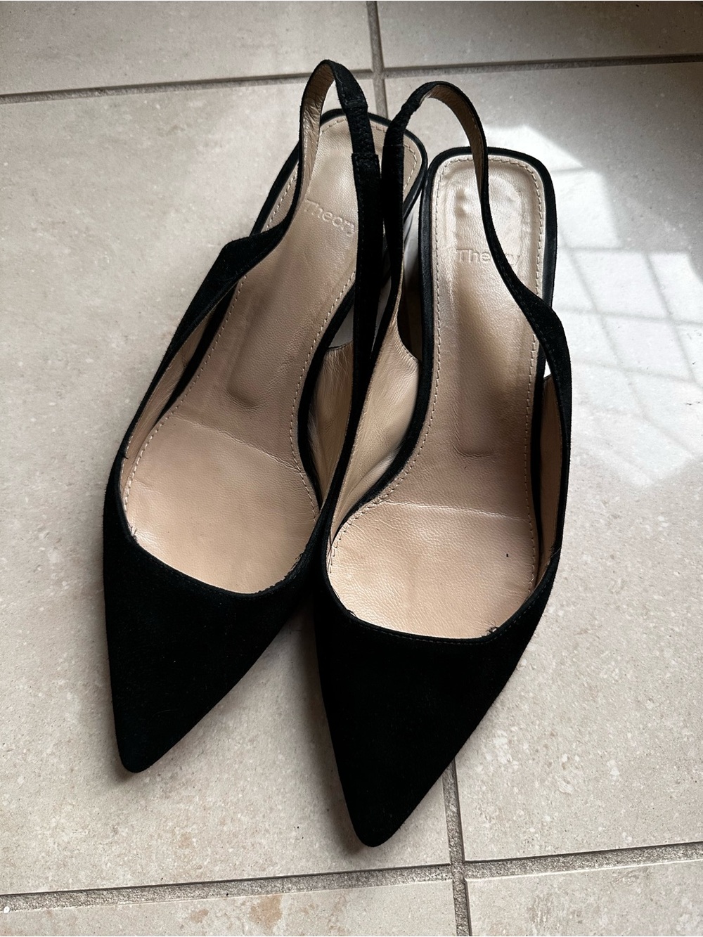 Theory Block Heel Slingback Pumps
